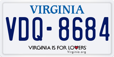 VA license plate VDQ8684