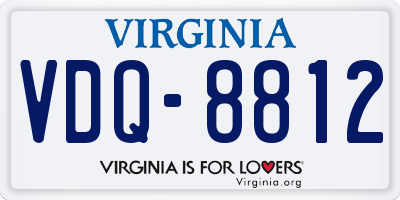 VA license plate VDQ8812