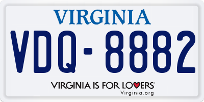 VA license plate VDQ8882