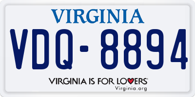 VA license plate VDQ8894