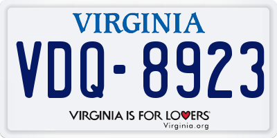 VA license plate VDQ8923