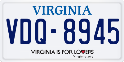 VA license plate VDQ8945