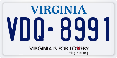 VA license plate VDQ8991