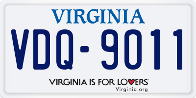 VA license plate VDQ9011