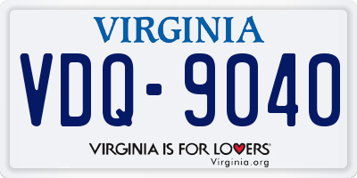 VA license plate VDQ9040