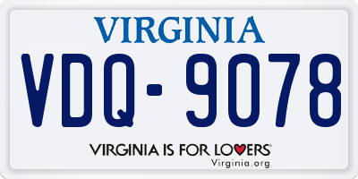 VA license plate VDQ9078