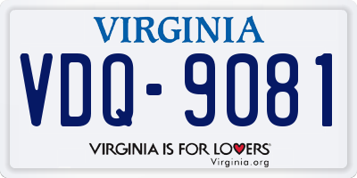 VA license plate VDQ9081