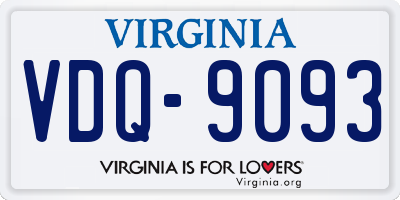 VA license plate VDQ9093