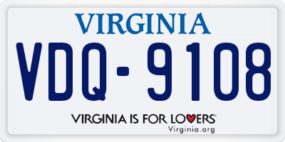 VA license plate VDQ9108