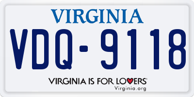VA license plate VDQ9118