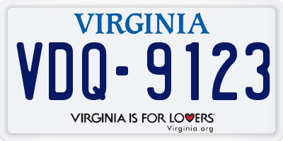VA license plate VDQ9123