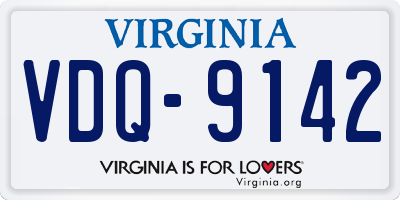 VA license plate VDQ9142