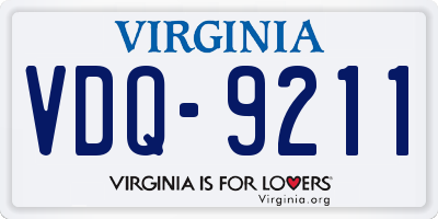 VA license plate VDQ9211