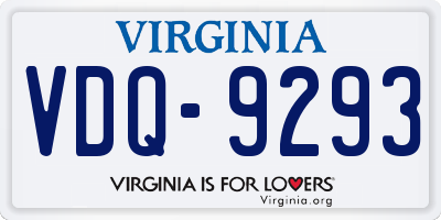 VA license plate VDQ9293