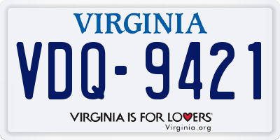 VA license plate VDQ9421