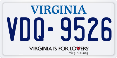 VA license plate VDQ9526