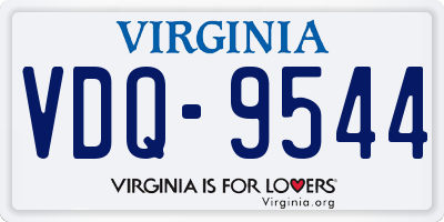 VA license plate VDQ9544