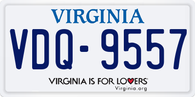 VA license plate VDQ9557