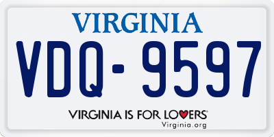 VA license plate VDQ9597