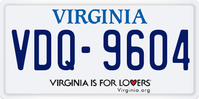 VA license plate VDQ9604