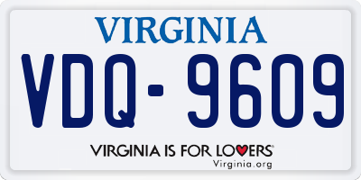 VA license plate VDQ9609
