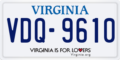 VA license plate VDQ9610