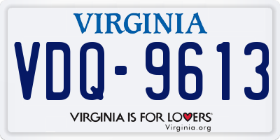 VA license plate VDQ9613