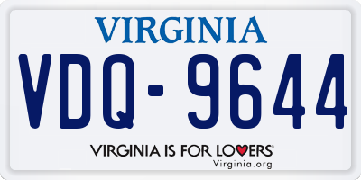 VA license plate VDQ9644