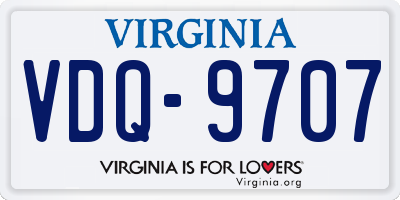VA license plate VDQ9707