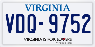 VA license plate VDQ9752