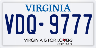 VA license plate VDQ9777