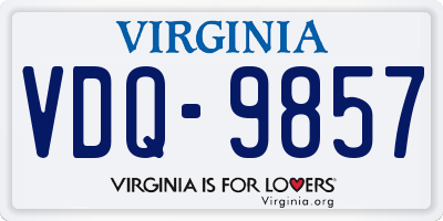 VA license plate VDQ9857