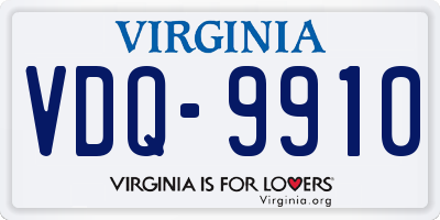 VA license plate VDQ9910