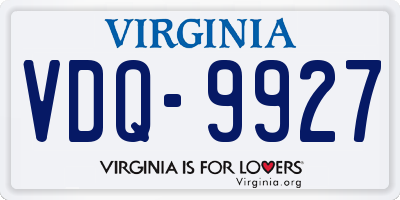 VA license plate VDQ9927
