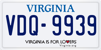 VA license plate VDQ9939