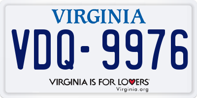 VA license plate VDQ9976