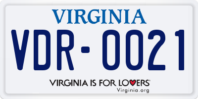 VA license plate VDR0021