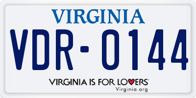 VA license plate VDR0144