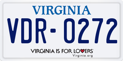 VA license plate VDR0272