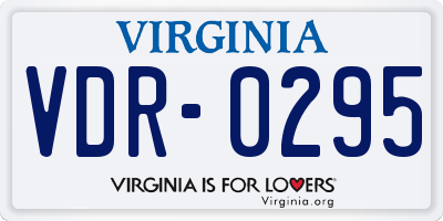 VA license plate VDR0295