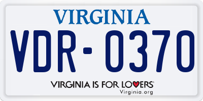 VA license plate VDR0370