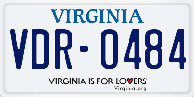 VA license plate VDR0484
