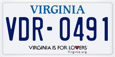 VA license plate VDR0491