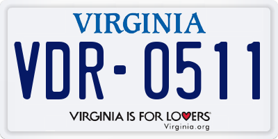 VA license plate VDR0511