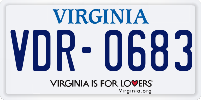 VA license plate VDR0683