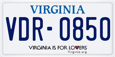 VA license plate VDR0850