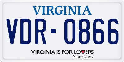 VA license plate VDR0866