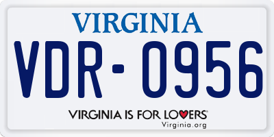 VA license plate VDR0956