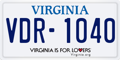VA license plate VDR1040