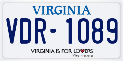 VA license plate VDR1089
